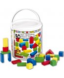 BEEBOO - BARIL DE 50 PIECES DE COULEUR EN BOIS - JEU DE CONSTRUCTION - JOUET EN BOIS