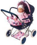 LANDAU MARINE ET ROSE POUR POUPON - COROLLE - X0508 - NURSERY