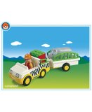 PLAYMOBIL 1.2.3 6743 GARDIEN DE ZOO / VEHICULE / RHINOCEROS