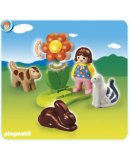 PLAYMOBIL 1.2.3 6763 FILLETTE AVEC ANIMAUX DOMESTIQUES