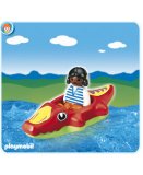 PLAYMOBIL 1.2.3 6764 FILLETTE AVEC BATEAU CROCODILE