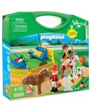 PLAYMOBIL CENTRE EQUESTRE 4186 FAMILLE ET CALECHE