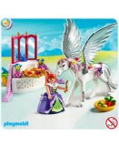 PLAYMOBIL CHATEAU DE LA PRINCESSE 5144 CHEVAL AILE ET COIFFEUSE DE PRINCESSE