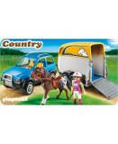 PLAYMOBIL COUNTRY 5223 VOITURE AVEC REMORQUE ET CHEVAL