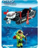 PLAYMOBIL VACANCES 4910 BATEAU PNEUMATIQUE AVEC SCAPHANDRIER