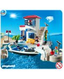 PLAYMOBIL VACANCES 5128 POLICE DU PORT ET BATEAU RAPIDE
