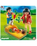 PLAYMOBIL VETERINAIRE 4348 ENFANTS AVEC TERRARIUM ET COCHONS D'INDE