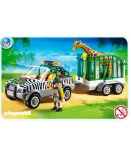 PLAYMOBIL ZOO 4855 LE VEHICULE DU ZOO AVEC REMORQUE