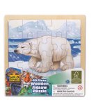 PUZZLE EN BOIS OURS POLAIRE 20 PIECES - WILD REPUBLIC