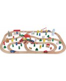 SET DE TRAIN EN BOIS 100 PIECES