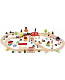 SET DE TRAIN EN BOIS 27 PIECES