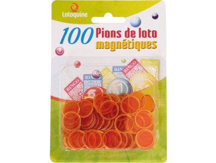 100 PIONS MAGNETIQUES ORANGE - LOTOQUINE - ACCESSOIRE LOTO