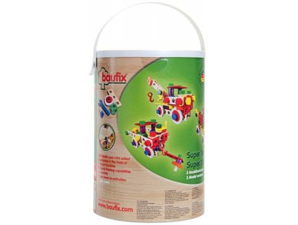BAUFIX - BARIL VEHICULES 3 MODELES - 124 PIECES - JEU DE CONSTRUCTION - JOUET EN BOIS