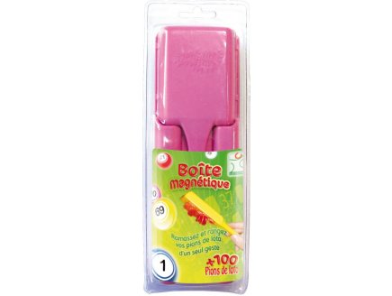 BOITE MAGNETIQUE ROSE + 100 PIONS LOTO - LOTOQUINE - ACCESSOIRE LOTO