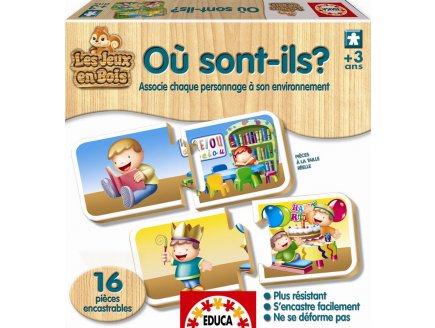 EDUCA - 14562 - JEU EDUCATIF BOIS - OU SONT ILS ?