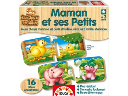 EDUCA - 14563 - JEU EDUCATIF BOIS - MAMAN ET SES PETITS