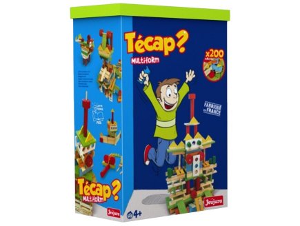 JEUJURA - BARIL TECAP MULTIFORM 200 PIECES EN BOIS - JEU DE CONSTRUCTION - JOUET EN BOIS