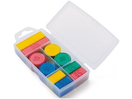 JEUJURA - BOITE DE 100 JETONS EN PLASTIQUE - ACCESSOIRE JEUX DE SOCIETE