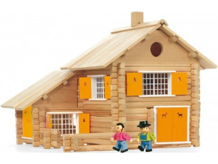 JEUJURA - MA MAISON EN RONDINS 240 PIECES - JOUET EN BOIS