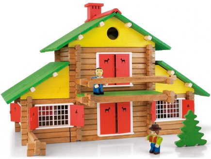 JEUJURA - MON CHALET EN BOIS 240 PIECES - JOUET EN BOIS