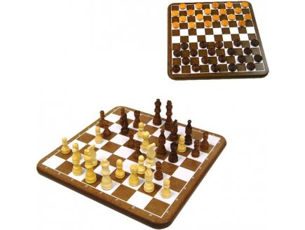 JEUX D'ECHECS ET DE DAMES EN BOIS - JEUX DE STRATEGIE