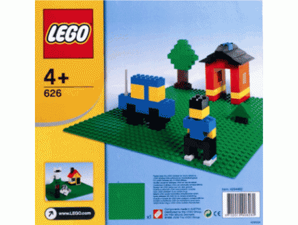 LEGO BASIC 626 GRANDE PLAQUE DE BASE VERT