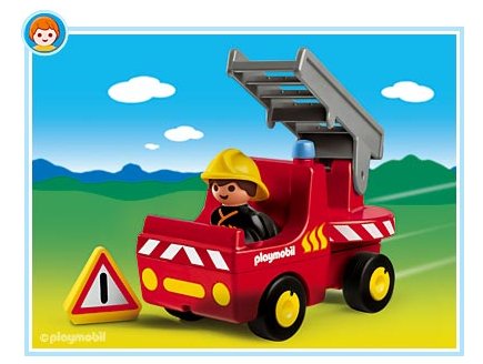 PLAYMOBIL 1.2.3 6716 POMPIER ET CAMION GRANDE ECHELLE