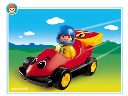 PLAYMOBIL 1.2.3 6718 PILOTE / VOITURE DE COURSE