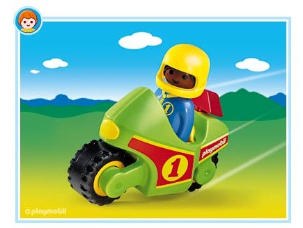PLAYMOBIL 1.2.3 6719 ENFANT / MOTO DE COURSE