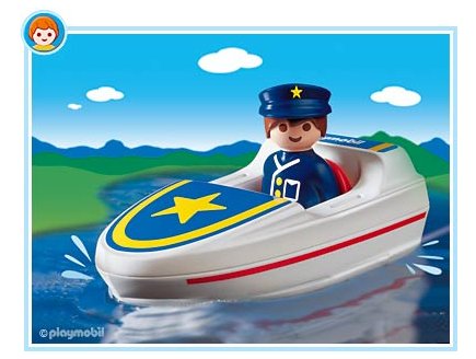 PLAYMOBIL 1.2.3 6720 POLICIER / BATEAU