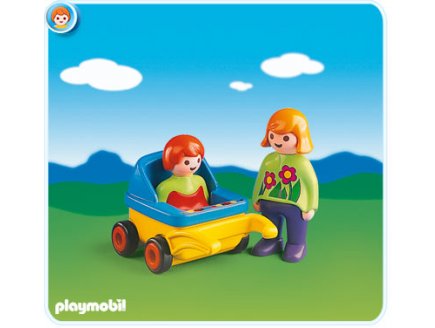 PLAYMOBIL 1.2.3 6749  MAMAN AVEC POUSSETTE