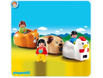 PLAYMOBIL 1.2.3 6767 TRAIN DES ANIMAUX