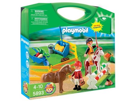 PLAYMOBIL CENTRE EQUESTRE 4186 FAMILLE ET CALECHE