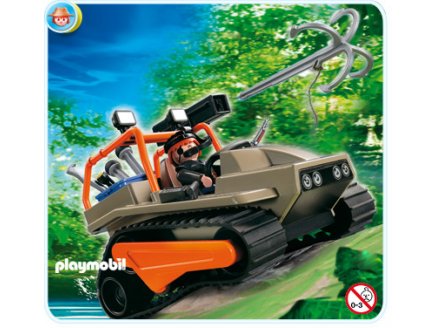 PLAYMOBIL CHASSEURS DE TRESORS 4846 VEHICULE A CHENILLE ET BRIGAND