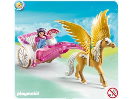 PLAYMOBIL CHATEAU DE LA PRINCESSE 5143 CARROSSE AVEC CHEVAL AILE