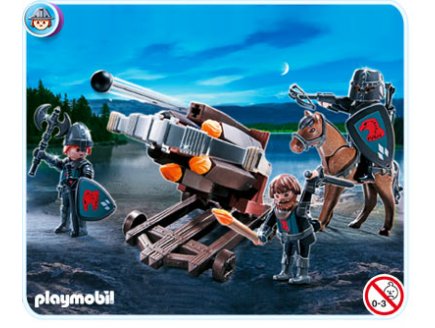 PLAYMOBIL CHEVALIERS 4868 BALISTE A 6 PROJECTILES ET CHEVALIERS DU LION