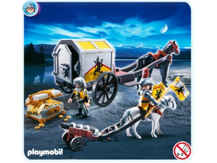 PLAYMOBIL CHEVALIERS 4874 CONVOI DU TRESOR DES CHEVALIERS DU LION