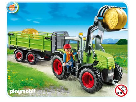 PLAYMOBIL FERME 5121 GRAND TRACTEUR AVEC REMORQUE
