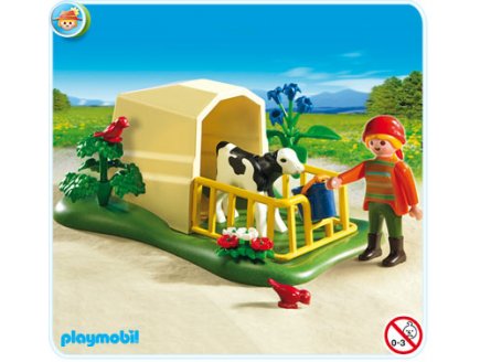 PLAYMOBIL FERME 5124 ABRI AVEC VEAU