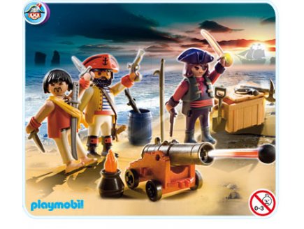 PLAYMOBIL PIRATES 5136 EQUIPAGE DE PIRATES AVEC ARMES 