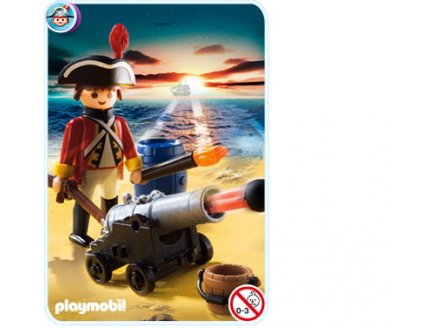 PLAYMOBIL PIRATES 5141 PIRATE SOLDAT BRITANNIQUE AVEC CANON