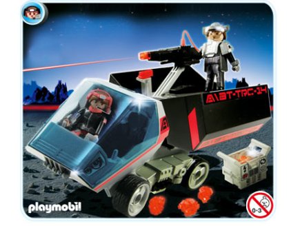 PLAYMOBIL PLANETE DU FUTUR 5154 CAMION DES DARKSTERS COMMANDE PAR INFRAROUGE AVEC RAYON LUMINEUX