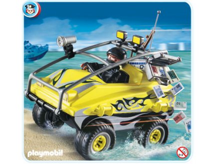 PLAYMOBIL POLICE 4449 VEHICULE AMPHIBIE ET GANGSTER