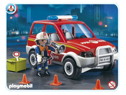 PLAYMOBIL POMPIERS 4822 LA VOITURE POMPIER