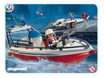 PLAYMOBIL POMPIERS 4823 BATEAU DE POMPIER