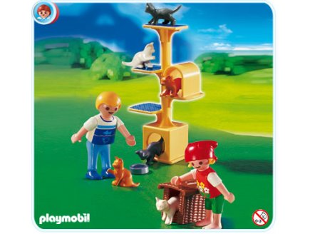 PLAYMOBIL VETERINAIRE 4347 ENFANTS ET ARBRE A CHATS