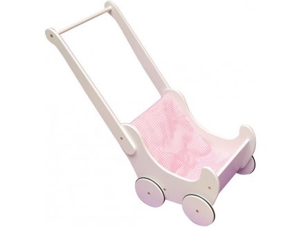POUSSETTE EN BOIS POUR POUPEE - CHARIOT EN BOIS A POUSSER - ACCESSOIRE POUPEE / POUPON