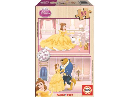 PUZZLE EN BOIS BELLE ET LA BETE 2 X 50 PIECES - EDUCA - 14502