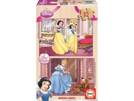 PUZZLE EN BOIS BLANCHE NEIGE ET CENDRILLON 2 X 25 PIECES - EDUCA - 14182
