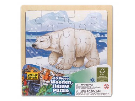 PUZZLE EN BOIS OURS POLAIRE 20 PIECES - WILD REPUBLIC